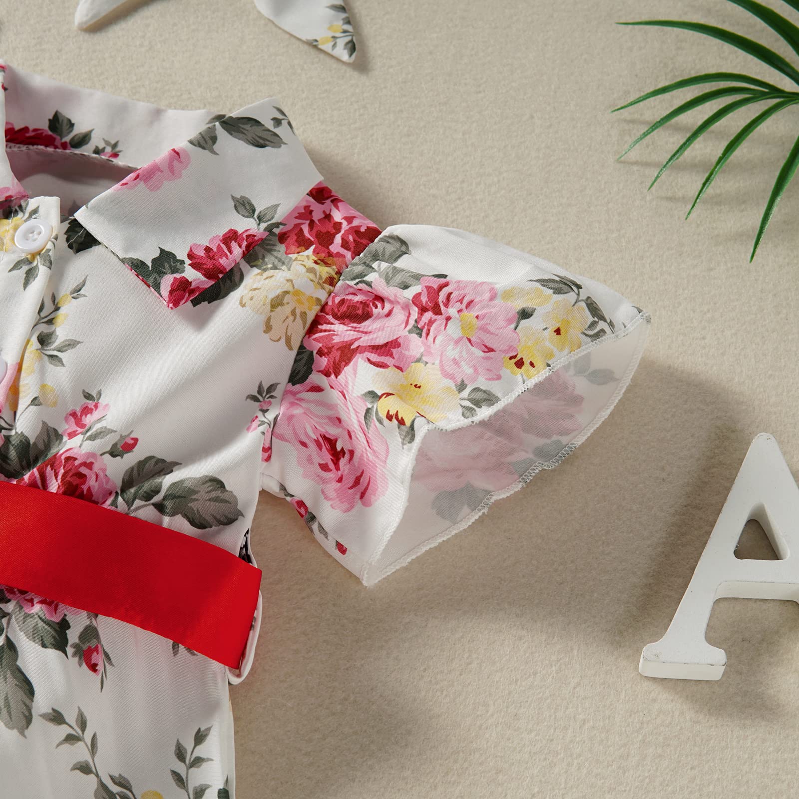 Newborn Baby Girl Summer Romper - Cute Casual Toddler Bodysuit with Fly Sleeve & High Waist Lapel | Perfect for Infant Outfits, Playtime & Photo Shoots