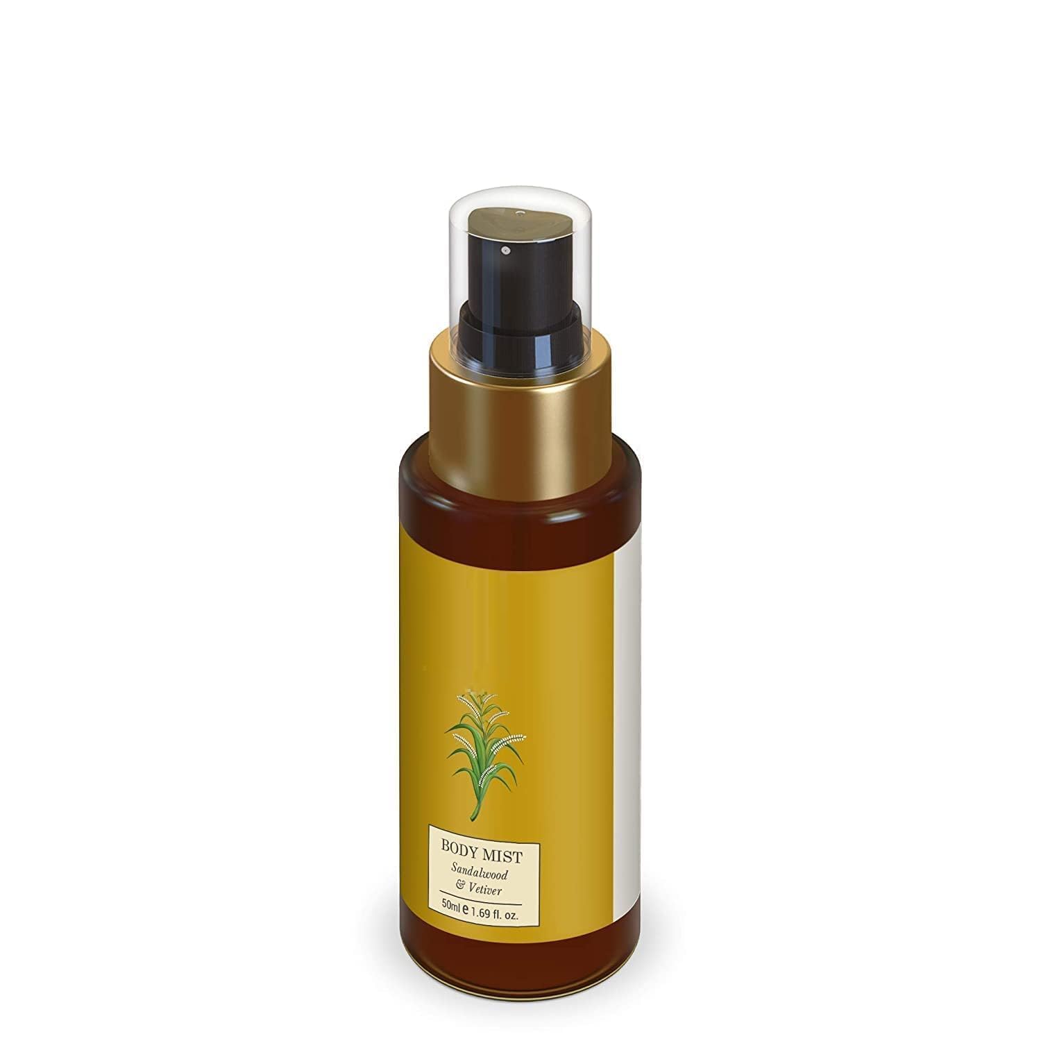 YUJI Forest Essentials Body Mist - Sandalwood & Vetiver Scent | Hydrating Skin Perfume Spray for Men & Women | 50ml Travel Size | Perfect for Daily Use, Gym, Office & Outdoor Activities
