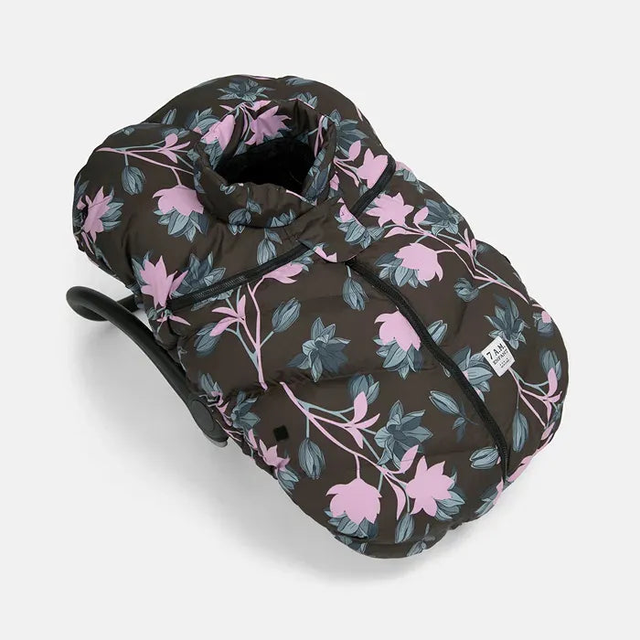 Warmmuffs 212 Premium Car Seat Cover Cocoon - Soft & Cozy Baby Car Seat Protector for Winter - Perfect for Travel, Stroller & Nursery in Nightingale Garden Design