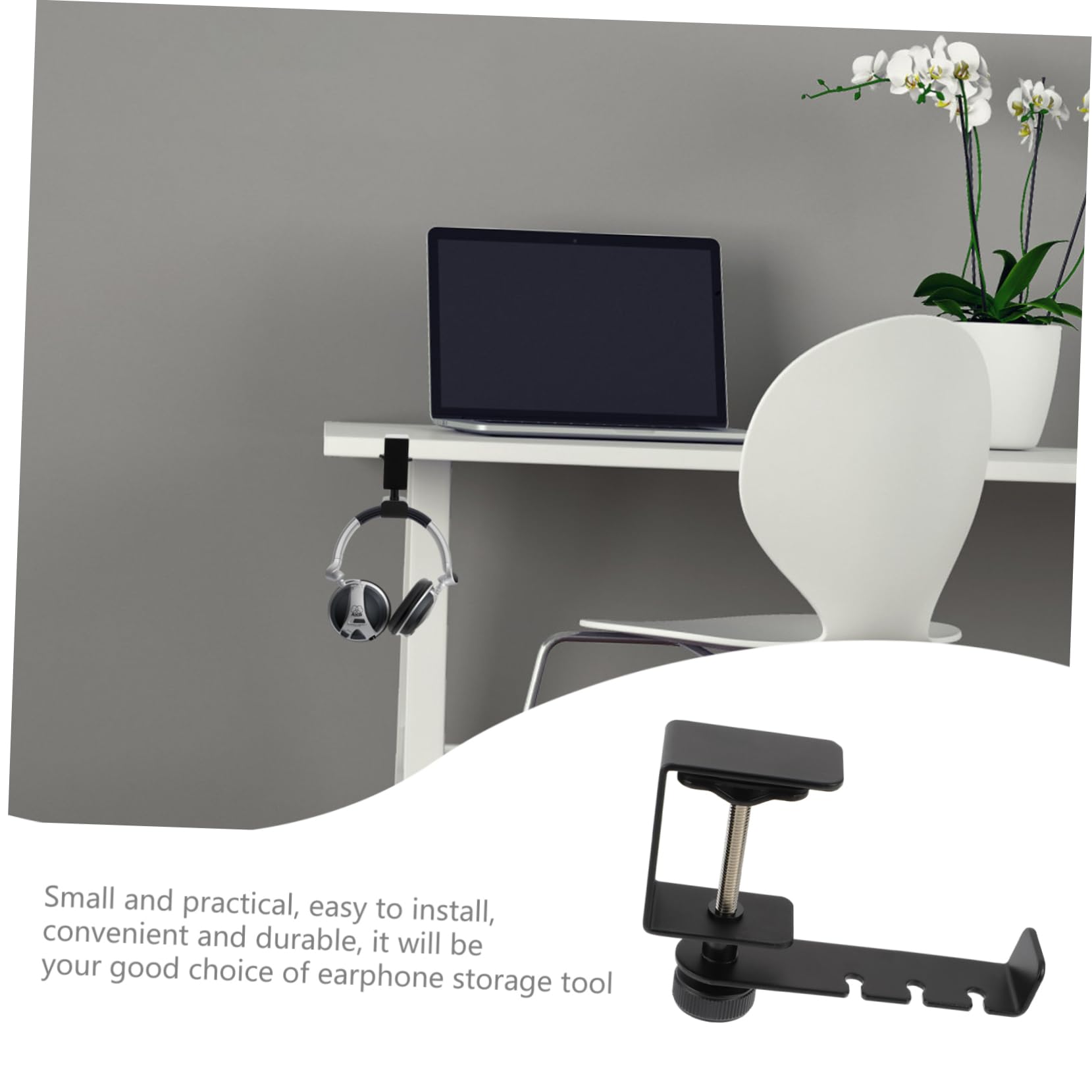 Garneck 2-Pack Metal Headphone Stand Holder - Adjustable Headphone Hook & Hanger for Desk, Computer, Gaming Setup - Perfect for Office, Home, or Studio Organization