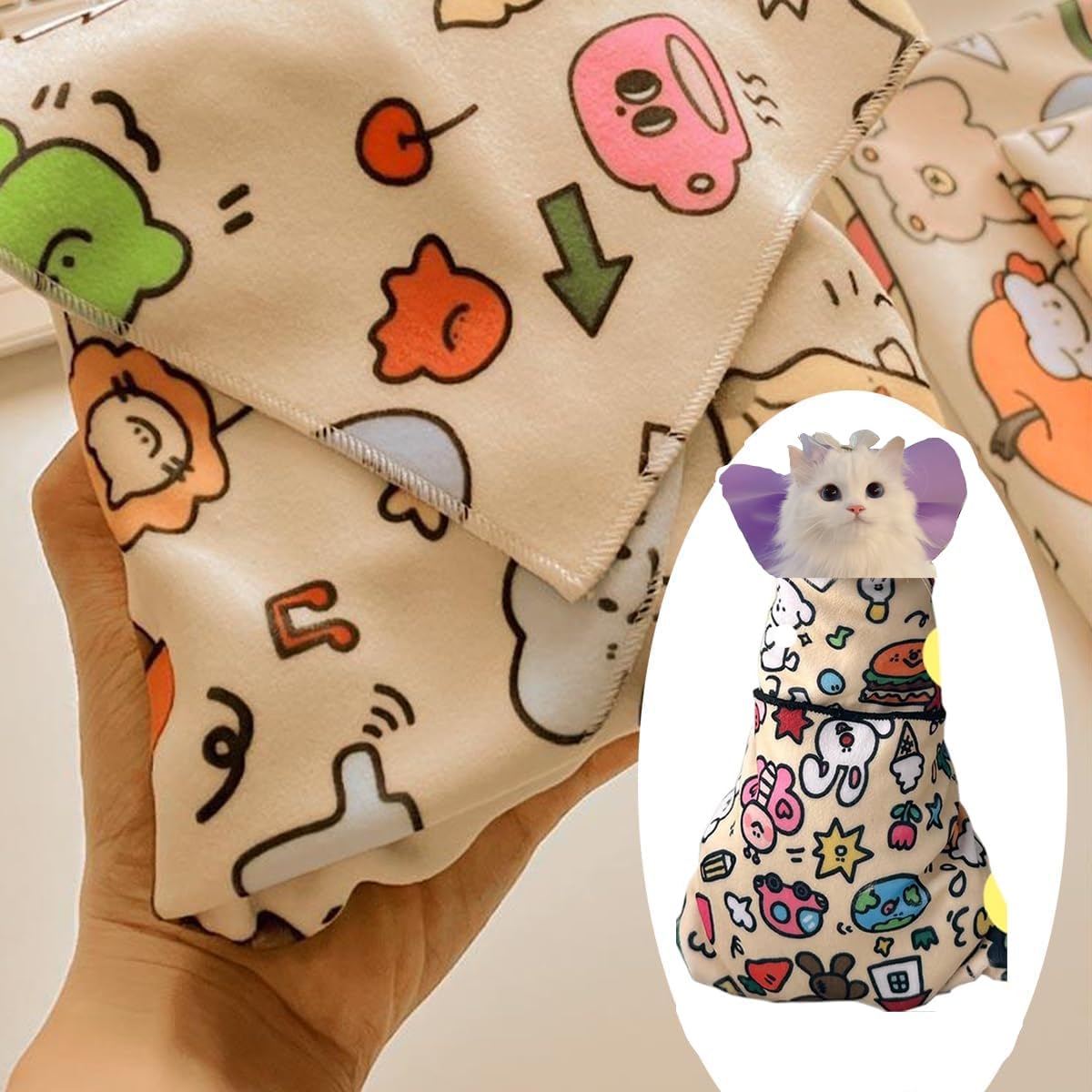 Adjustable Cat Grooming Wrap - Anti-Scratch Pet Grooming Bag for Nail Trimming, Ear Cleaning & Teeth Brushing | Perfect for Anxious Cats During Vet Visits & Home Grooming Sessions
