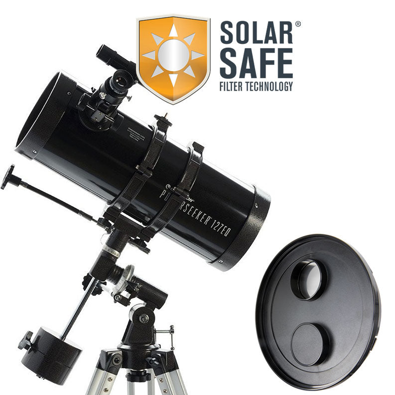 PowerSeeker 127EQ Telescope with FREE EclipSmart Solar Filter - Professional Astronomical Telescope for Adults & Beginners, Perfect for Stargazing, Moon Observation & Solar Viewing (Safe Solar Filter Included)