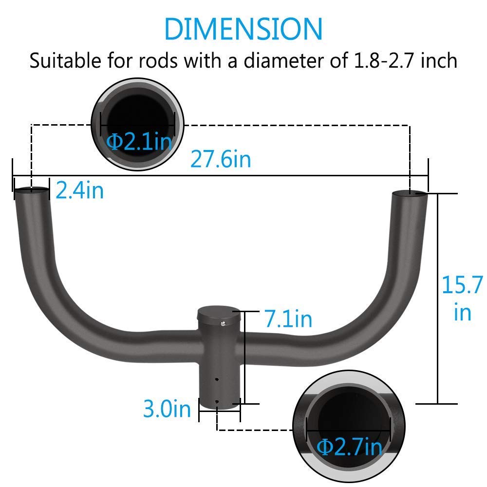 2 Pack LEDMO 180 Degree Adjustable Double Bullhorn Bracket for Outdoor LED Parking Lot Lights - Dusk to Dawn Mounting Bracket for Round Pole, Perfect for Street Lighting, Stadium Lighting, and Shoebox Area Lights (Ideal for Parking Lots, Warehouses, and Commercial Outdoor Spaces)
