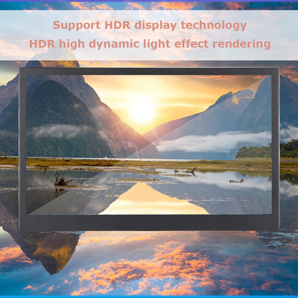 13.3 Inch Portable Monitor Full HD 1920x1080 HDR Gaming Display with Wide Viewing Angle & Built-in Speakers - Perfect for Laptop Extensions, Gaming, and Office Work