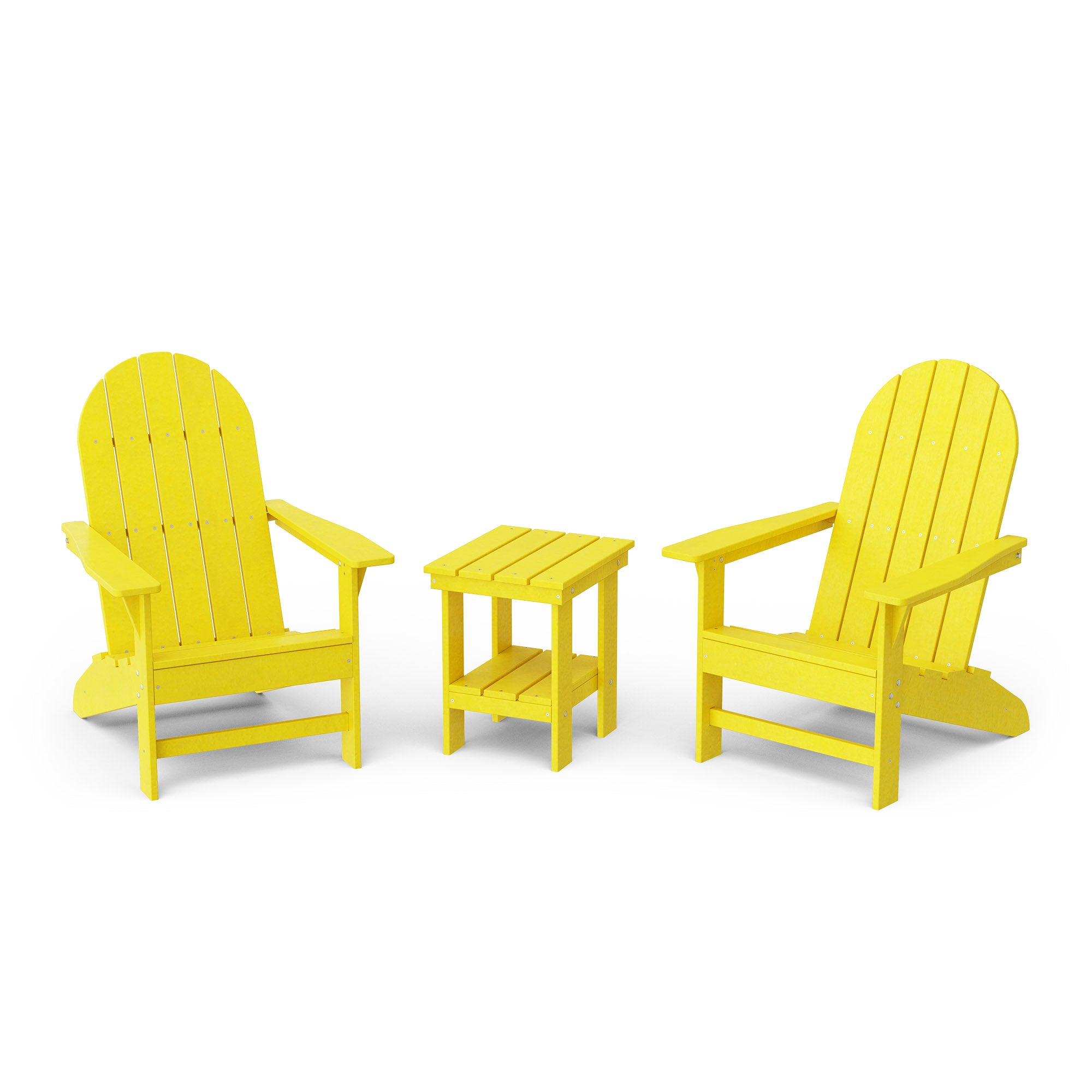 Freedom 3-Piece Traditional Adirondack Chair Set with Side Table - Outdoor Patio Furniture for Garden, Deck, Poolside & Backyard Relaxation