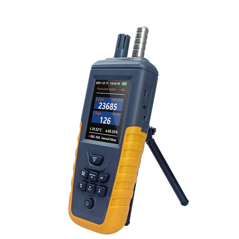 High Sensitivity Air Quality Dust Particle Counter - PM0.3/2.5/10 μm Detector with Data Transfer & Storage | TC-8100 | Ideal for Home, Office & Industrial Air Pollution Monitoring