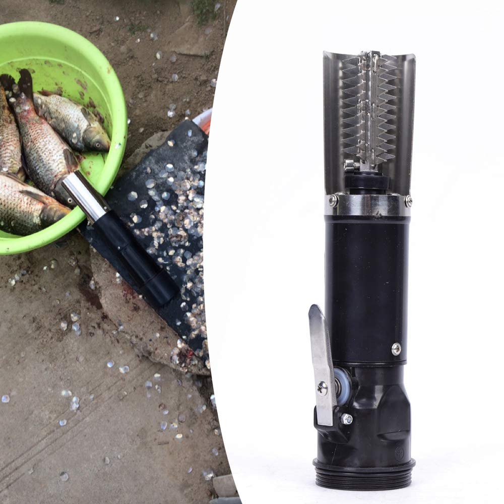 120W Rechargeable Electric Fish Scaler - 6-Sided Stainless Steel Roller Blade, Waterproof Fish Skin Cleaner for Freshwater & Marine Fish (Carp, Grass Carp) - Perfect for Home Kitchen, Fishing Trips & Seafood Restaurants