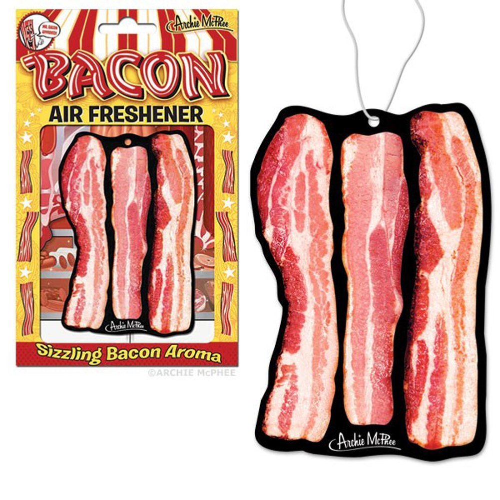 Accoutrements Bacon Air Freshener - Pack of 2 | Realistic Bacon Scent Car Freshener for Home & Office | Long-Lasting Odor Eliminator for Cars, Kitchens & Bathrooms