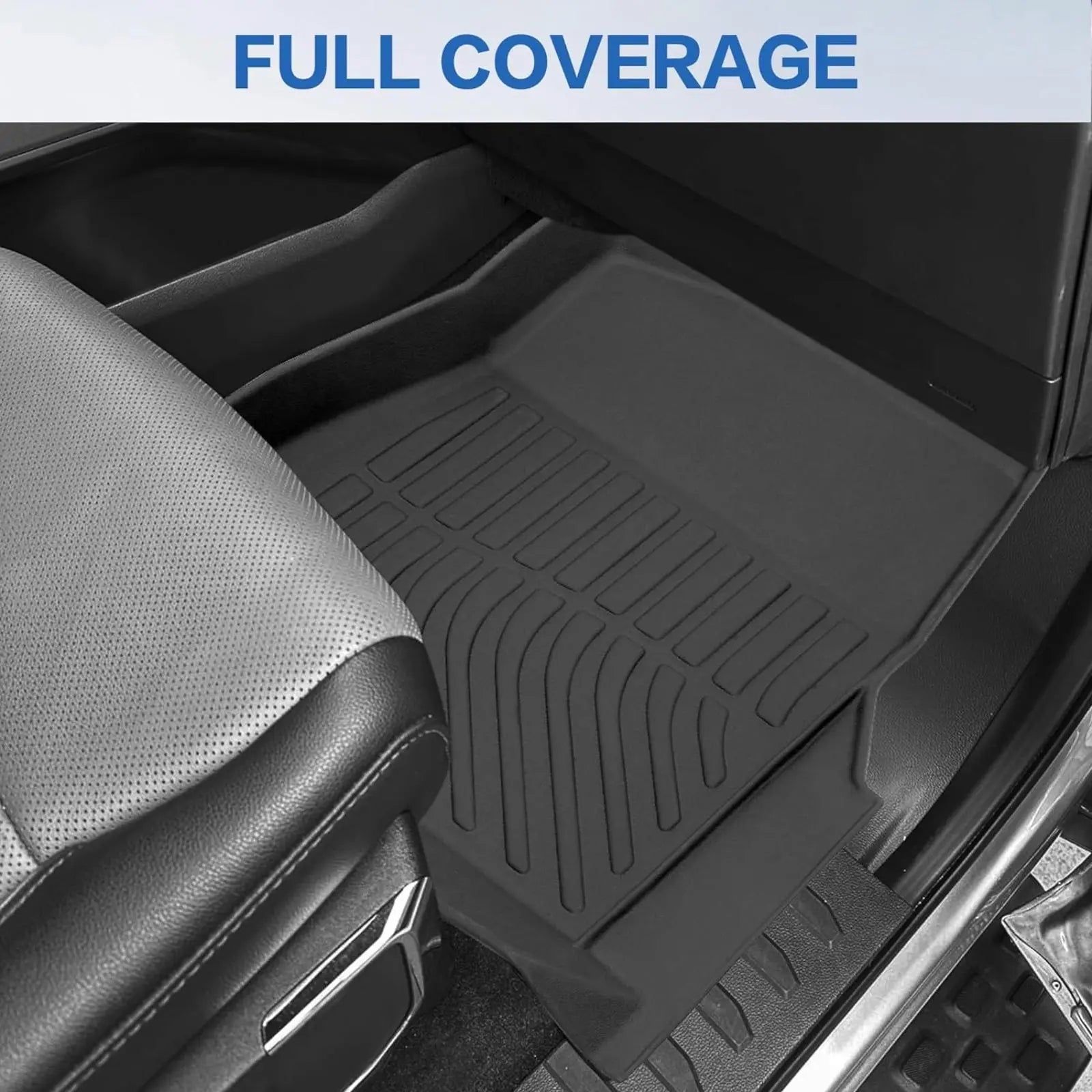 WEIZE All-Weather TPE Floor Mats for Ford F-150 & F-150 Lightning SuperCrew Cab 2015-2024 - 1st & 2nd Row Seat Liners, Black | Heavy Duty Protection for Mud, Snow & Spills | Perfect for Off-Roading, Work Trucks & Family Adventures