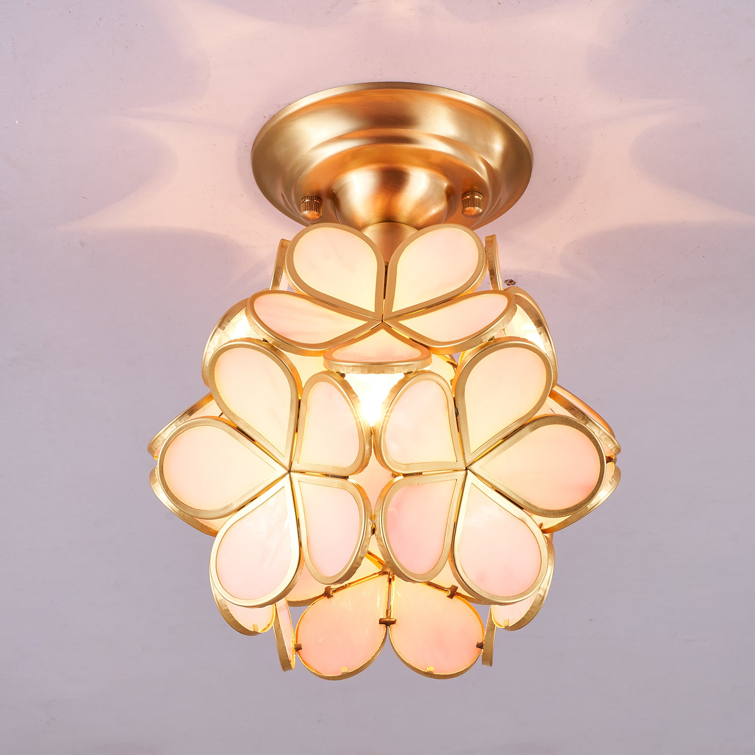 Golden Bloom Ceiling Light - Modern Floral Chandelier for Living Room, Bedroom & Dining Room - Elegant Lighting Fixture for Home Decor & Interior Design
