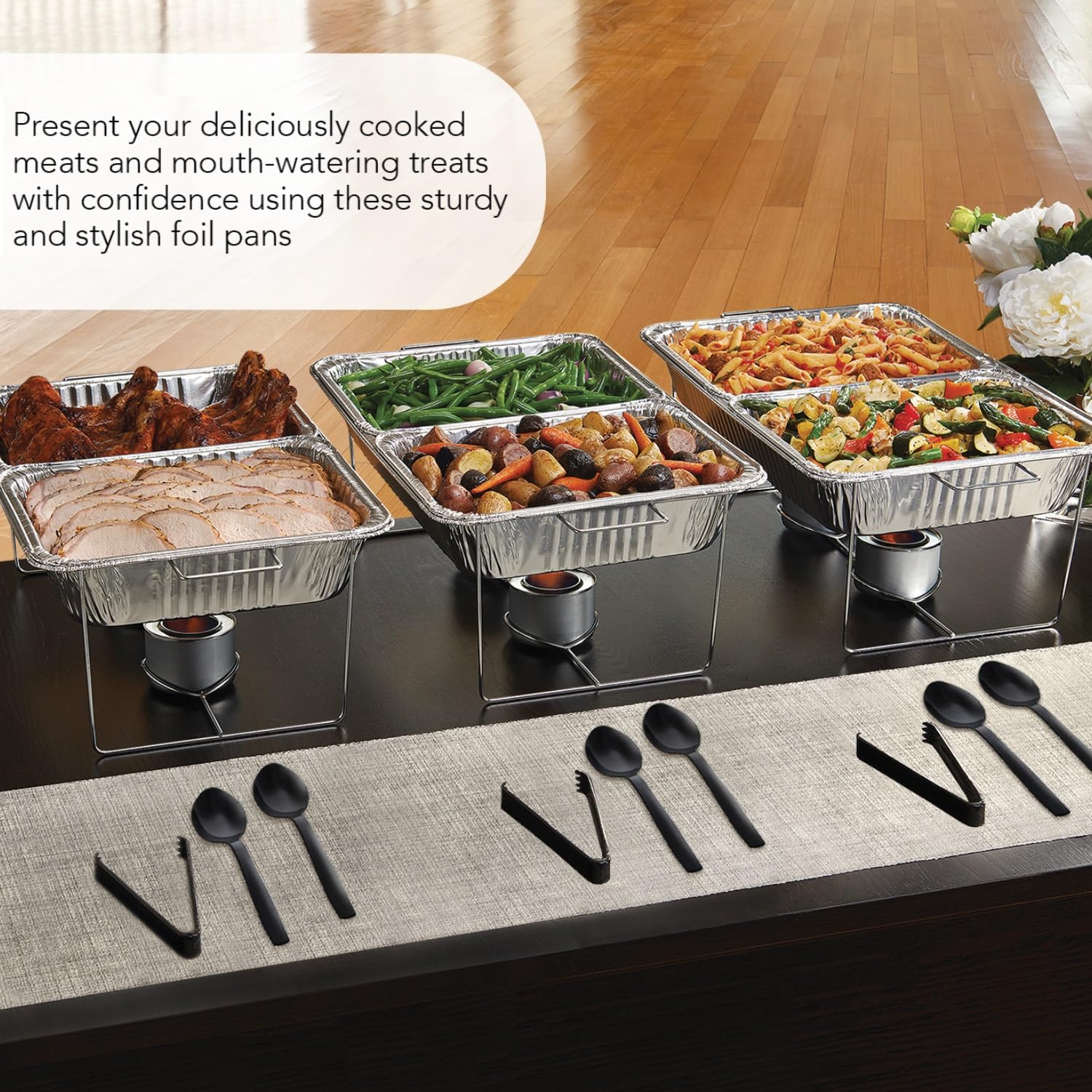 F20710 Full Size Deep Aluminum Foil Steam Table Pan - Pack of 50 | Commercial Grade Disposable Catering Pans for Buffets, Parties & Food Service | Perfect for Restaurants, Events & Bulk Food Storage