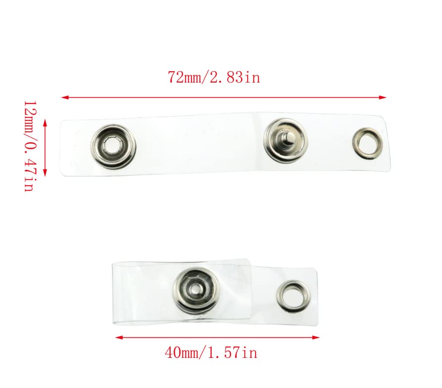 50pcs Clear ID Badge Holder with Snap & Eyelet - Durable Plastic Badge Strap, Vinyl Badge Clip & Transparent Name Card Cord - Perfect for Office, School, Events & Conferences