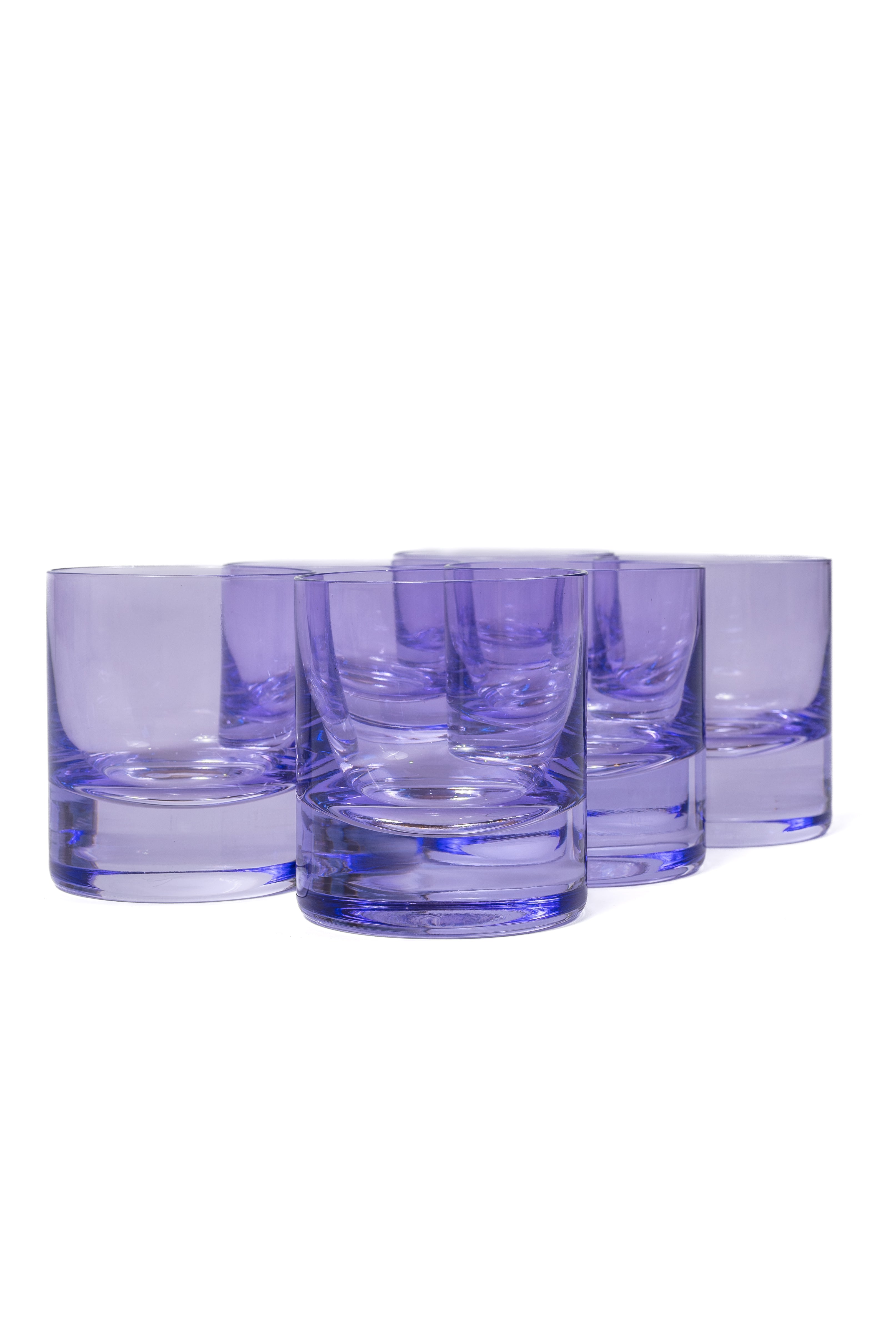 Estelle Colored Rocks Glass Set of 6 - Elegant Lavender Tumbler Glasses for Cocktails, Whiskey & Iced Drinks - Perfect for Home Bar, Parties & Gift Giving