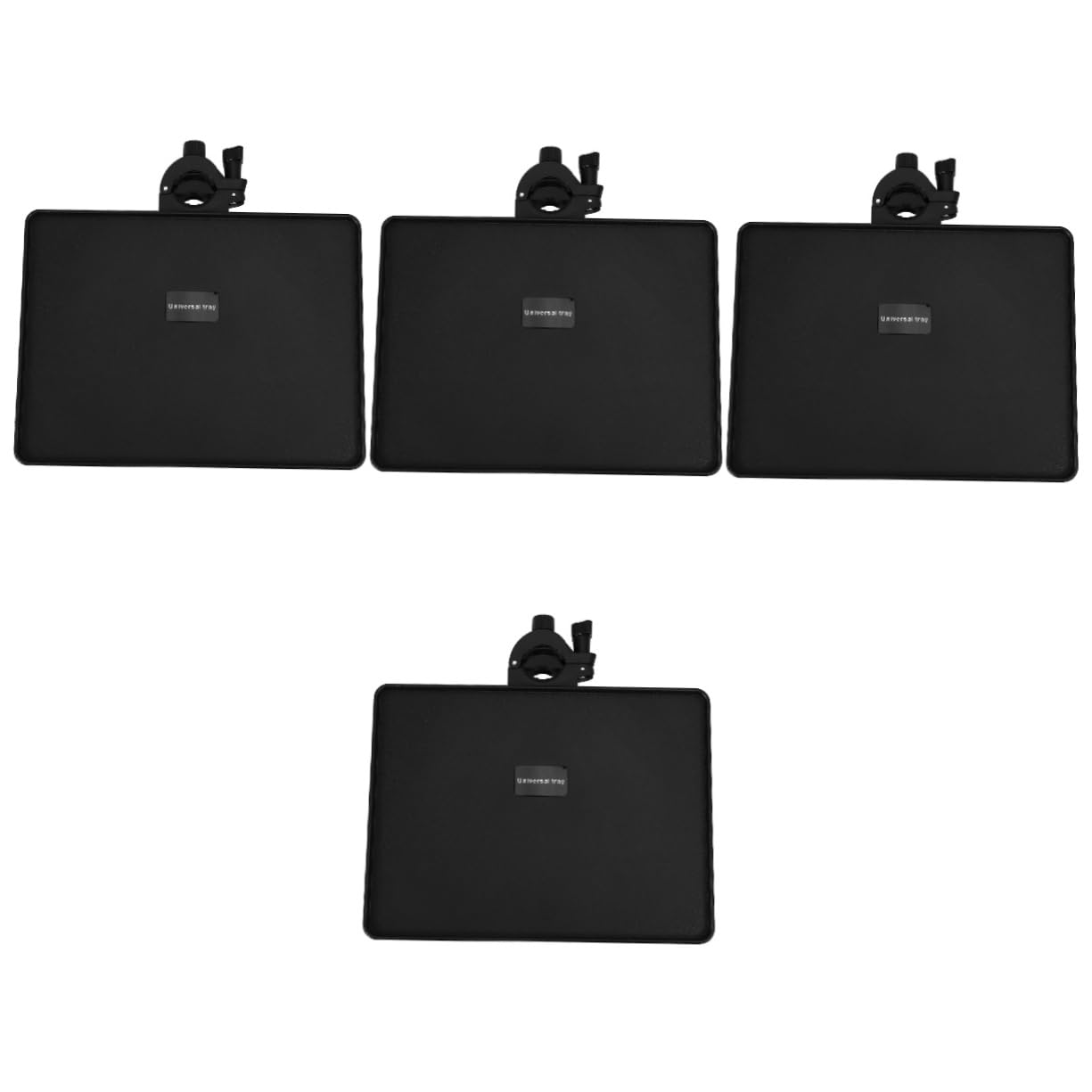 Milisten 4-Pack Black Phone Stand Clips - Universal Microphone Stand Holder, Recording Desk Mount Bracket with Clip-On Tray for Smartphones, Streaming, Podcasting & Video Recording Accessories | Perfect for Content Creators, Live Streamers & Home Office Setup