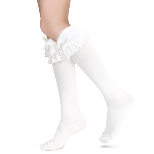 White-white Lace Ruffle Bow