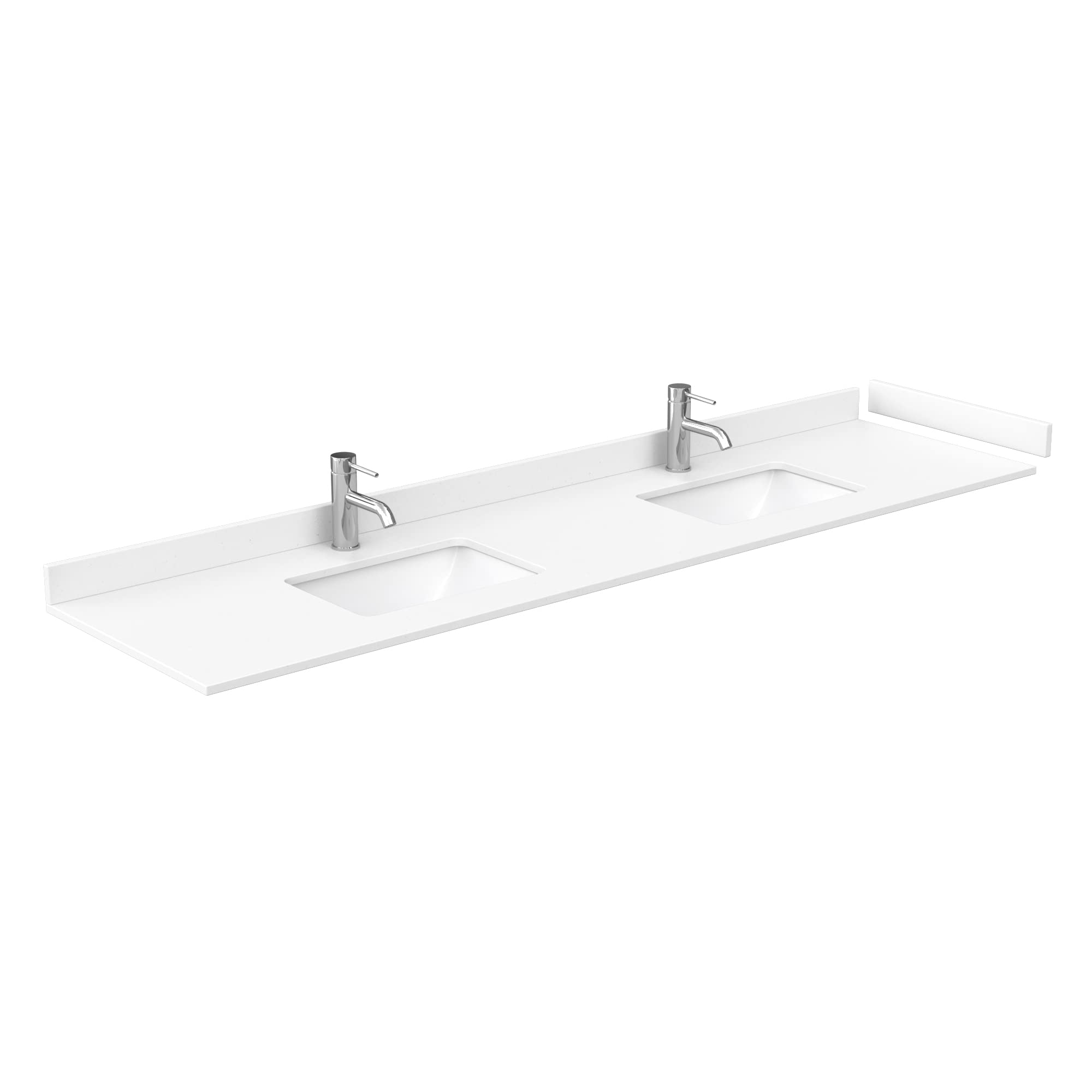Wyndham Collection Miranda 84 Inch Double Bathroom Vanity with Green Base, White Cultured Marble Countertop & Undermount Square Sinks - Matte Black Trim & 70 Inch Mirror - Perfect for Modern Master Bathrooms & Guest Suites