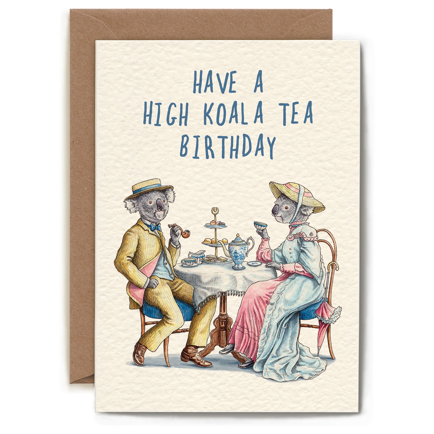 Funny High Koala Tea Birthday Card - Perfect for Tea Lovers & Humor Gifts - Great for Friends, Family & Coworkers