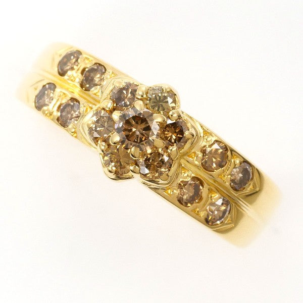 18K Yellow Gold Brown Diamond Ring for Women - Elegant Vintage Style Engagement & Wedding Band - Perfect for Anniversaries, Proposals & Special Occasions