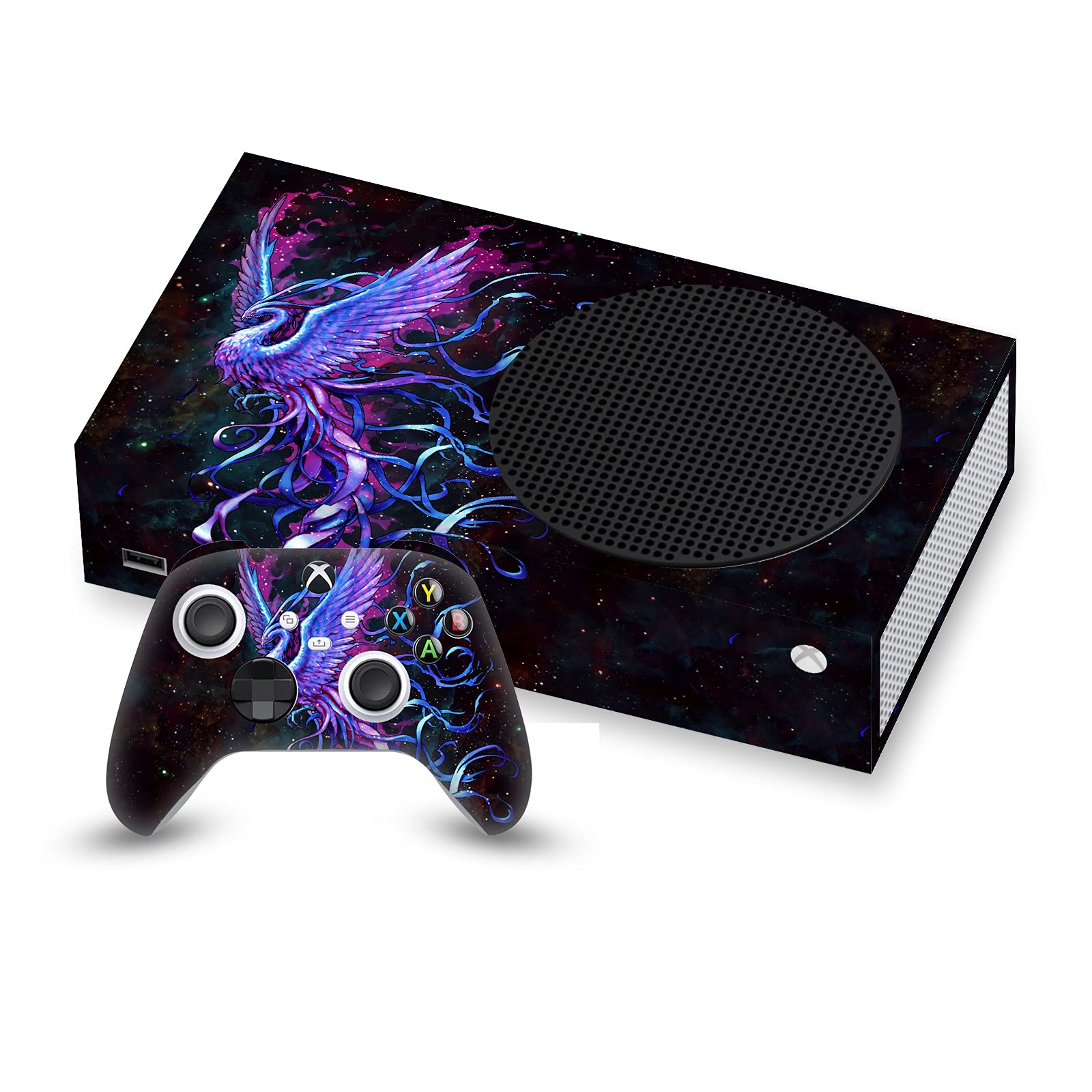 Official Licensed Christos Karapanos Phoenix Art Matte Vinyl Skin Gaming Sticker Decal Cover Compatible with Xbox Series S Console and Controller Bundle - Perfect for Gaming Setups and Custom Console Designs