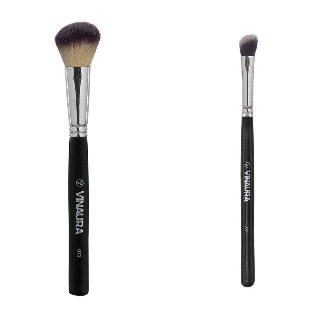 VINAURA Professional Angled Contour Brush for Face & Nose - Dual Pack for Liquid & Cream Makeup - Perfect for Highlighting, Contouring & Blending - Essential Makeup Artist Tools for Flawless Beauty Looks