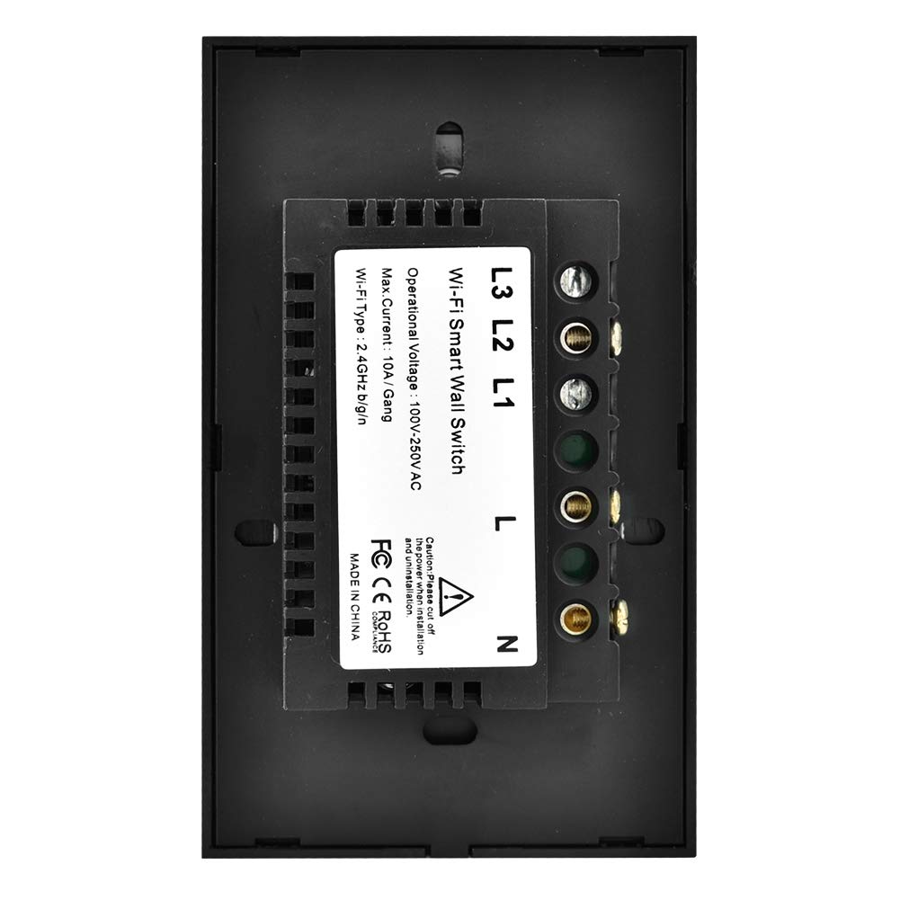 Smart Light Switch - 1-Way Touch Control for Home & Office (US Black)