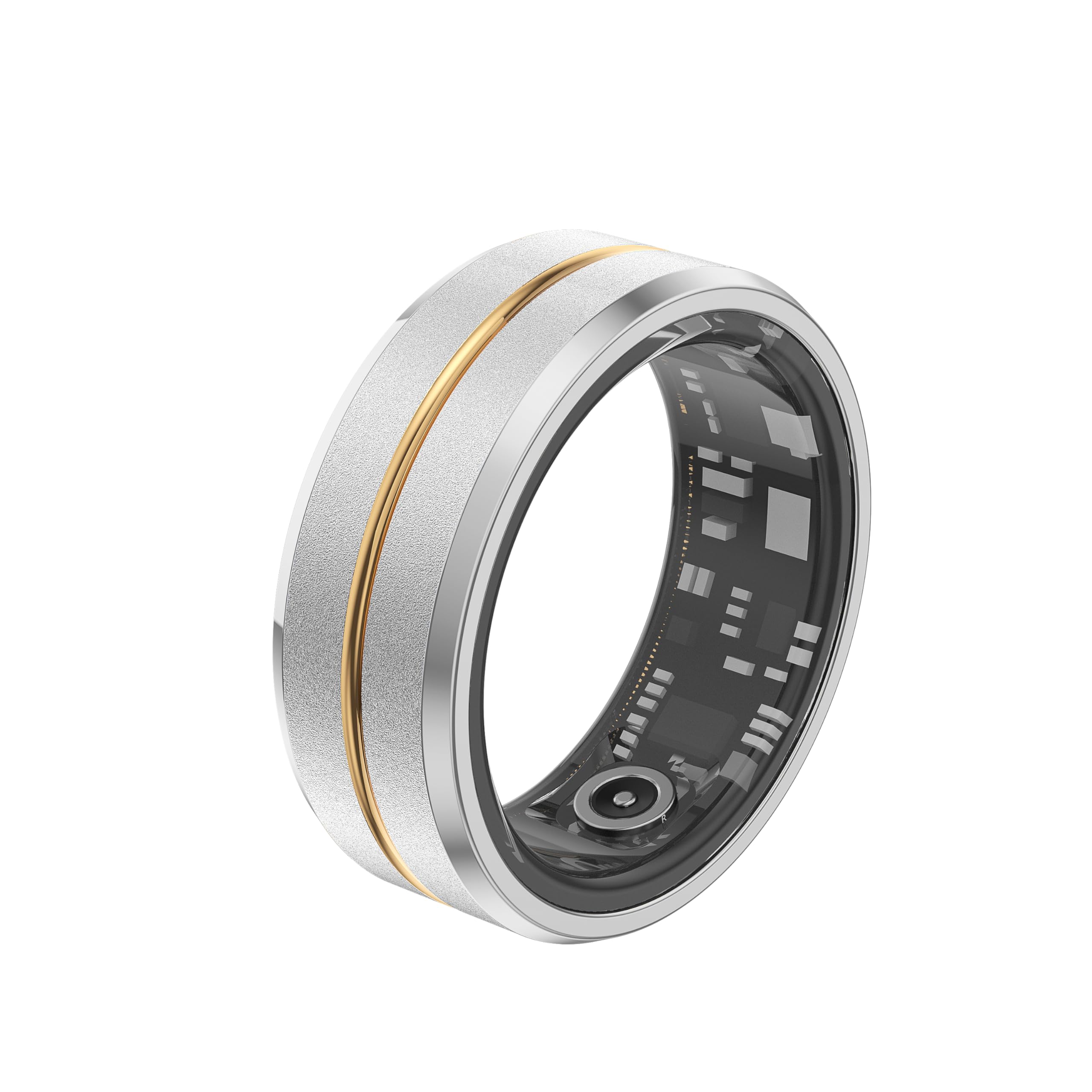 Smart Fitness Tracker Ring for Women & Men - Step Counter, Heart Rate & Blood Oxygen Monitor, Sleep Tracker with 5-7 Days Battery Life - Compatible with iOS & Android (Silver/Gold, Size 10) - Perfect for Workouts, Sleep Tracking & Daily Health Monitoring