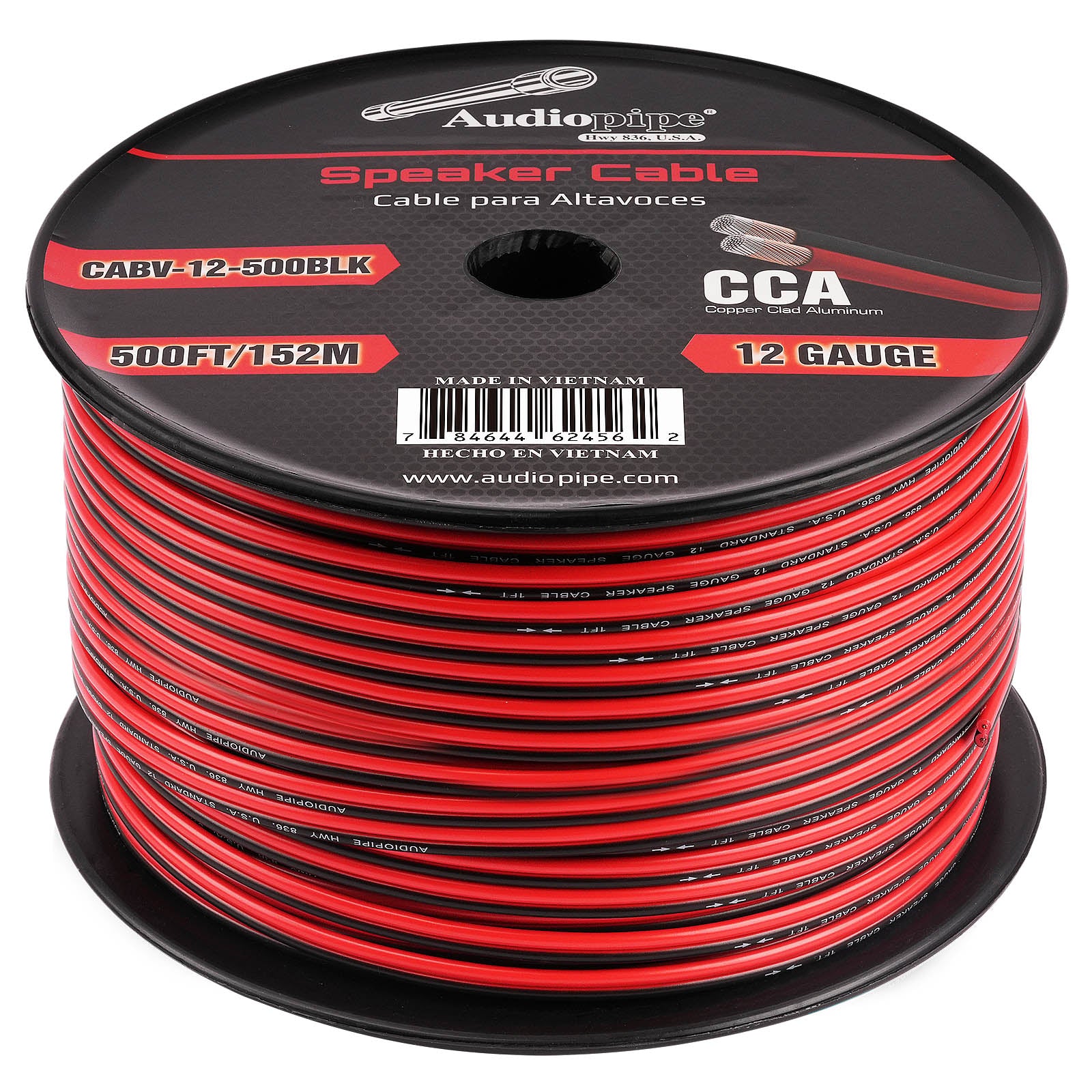 500FT 12AWG High-Quality Speaker Cable - Oxygen-Free Copper Wire for Home Theater, Studio & Outdoor Audio Systems (CABV 12 500BLK) - Perfect for Surround Sound, PA Systems & Professional Installations