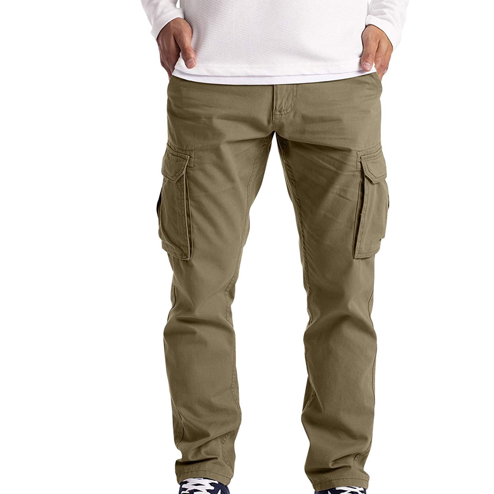Hechun Men's Multi-Pocket Cargo Pants - Tactical Outdoor Work Pants for Hiking, Camping & Military Use | Durable Combat Pants with Multiple Pockets for Everyday Wear