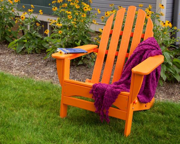 Polywood Classic Folding Adirondack Chair - Durable Outdoor Furniture for Patio, Poolside & Garden Relaxation - Weather-Resistant Recycled Plastic Material