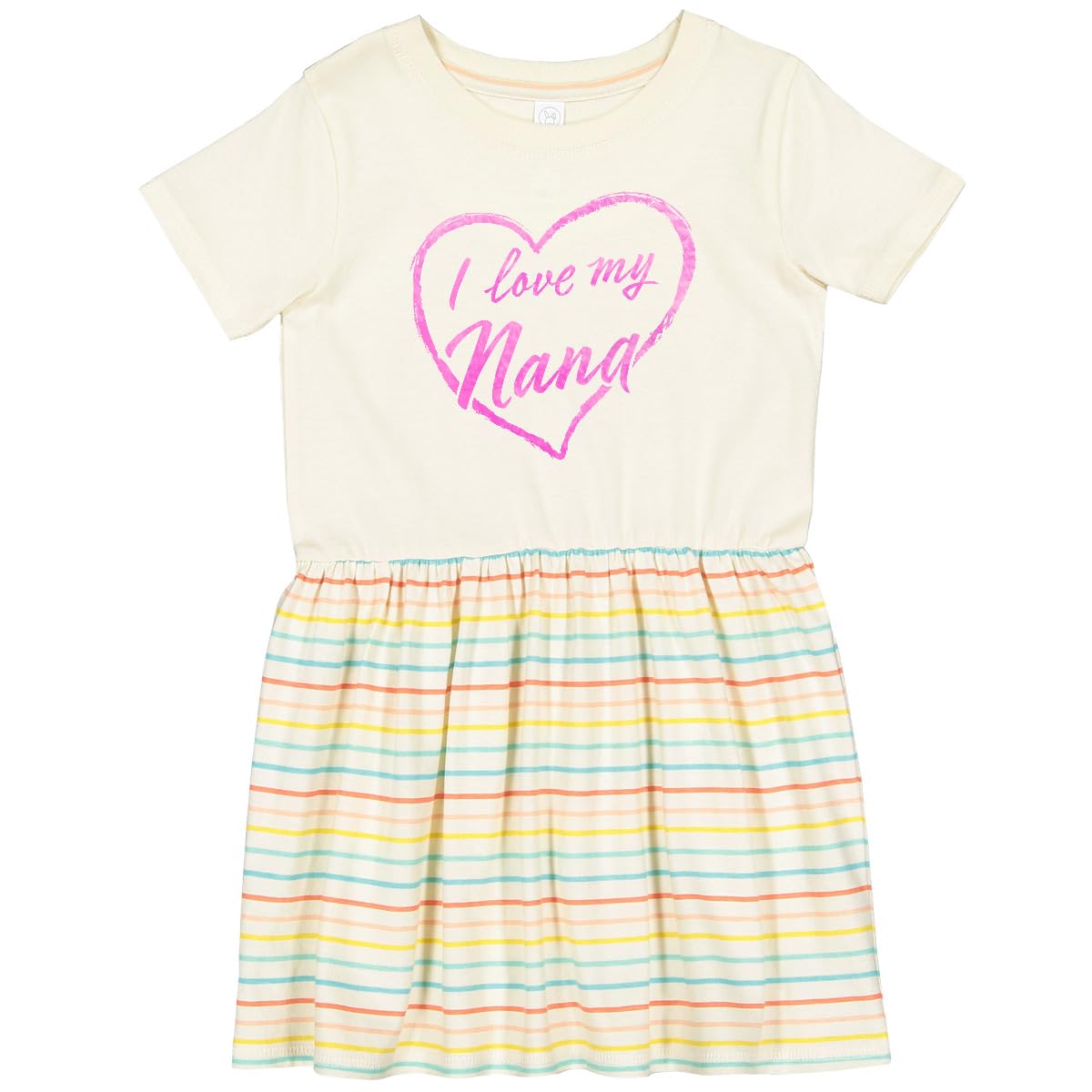 Inktastic I Love My Nana Pink Chalk Heart Toddler Dress - Cute Outfit for Grandparents Day, Family Photos & Special Occasions