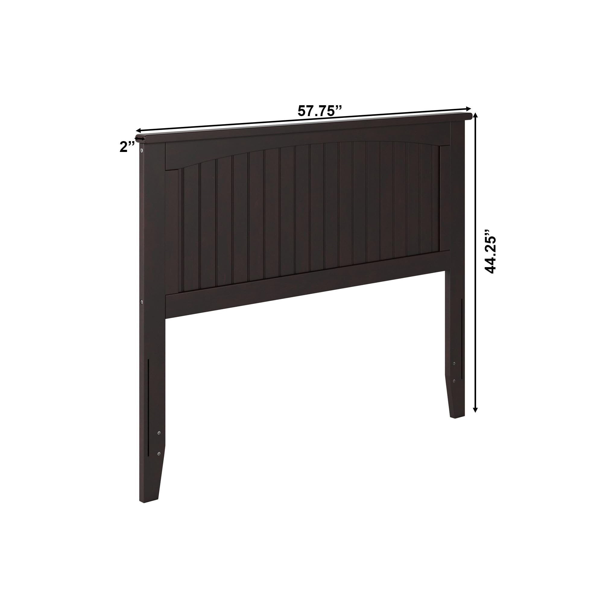 AFI Nantucket Full Size Headboard with USB Turbo Charger - Espresso Brown Wooden Bed Frame Headboard for Master Bedroom, Guest Room & Coastal Style Home Decor