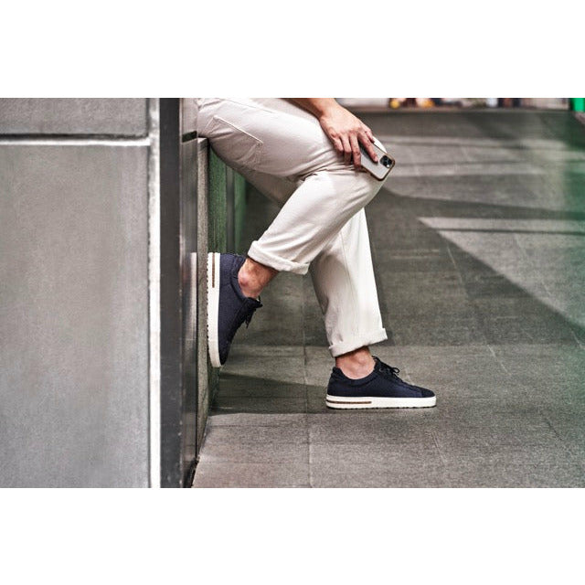 Birkenstock Oswego Canvas Suede Sandals for Men & Women - Comfortable Midnight Blue Casual Shoes for Walking, Travel & Outdoor Activities
