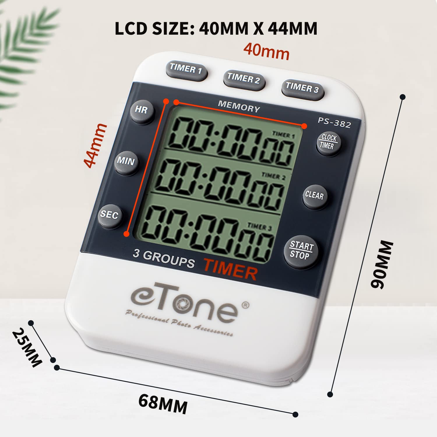 eTone 3-Channel Digital Timer Counter for Darkroom Film Development | Countdown Clock for Photography Processing Equipment | Perfect for Film Camera Enthusiasts & Professional Darkroom Labs