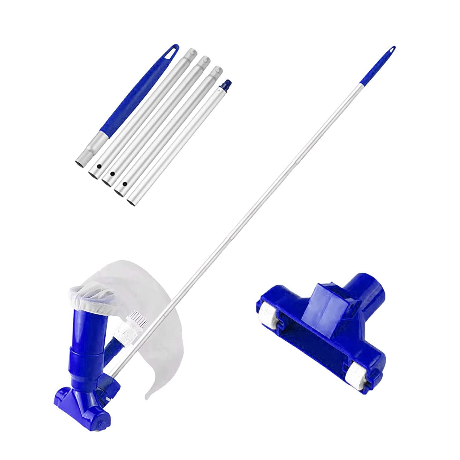 Portable Pool Jet Vacuum Cleaner - 5-Section Pole for Above Ground Pools & Spas - Blue
