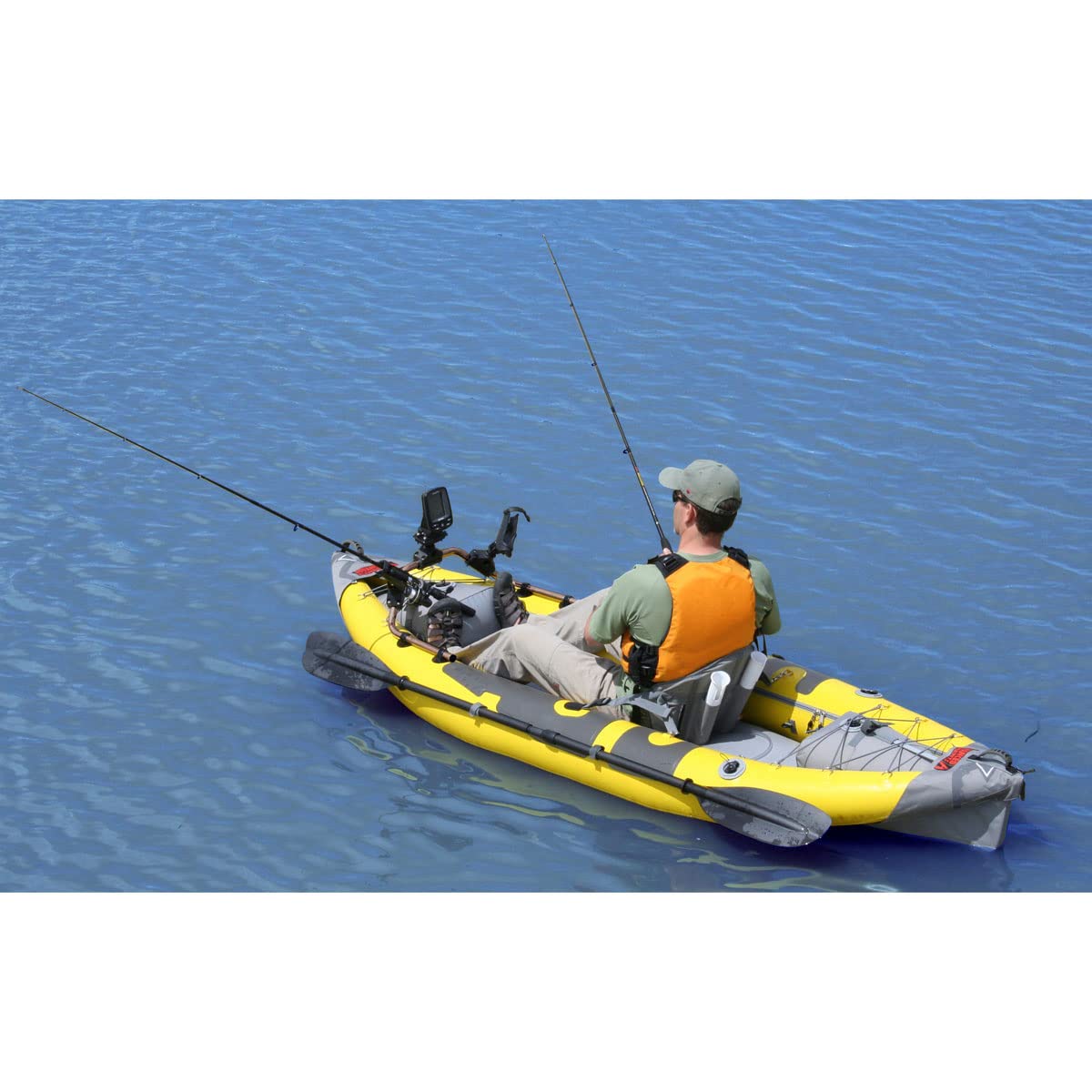 Advanced Elements Straitedge Angler Inflatable Kayak - Lightweight Fishing Kayak for Lakes & Rivers - Perfect for Anglers & Outdoor Adventures