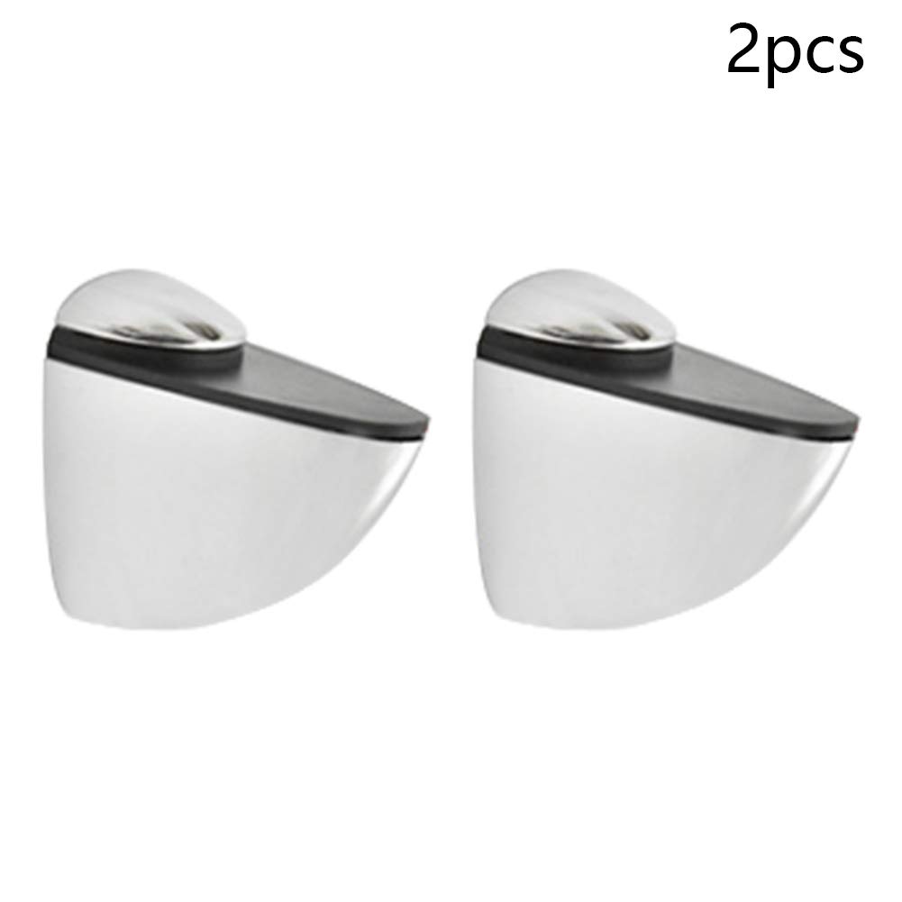 MroMax 2Pcs Adjustable Zinc Alloy Shelf Brackets for Wood/Glass - Eagle Beak Design, 3-15mm Thickness, Glossy Finish - Perfect for Kitchen, Bathroom, Living Room Shelving & Display Units