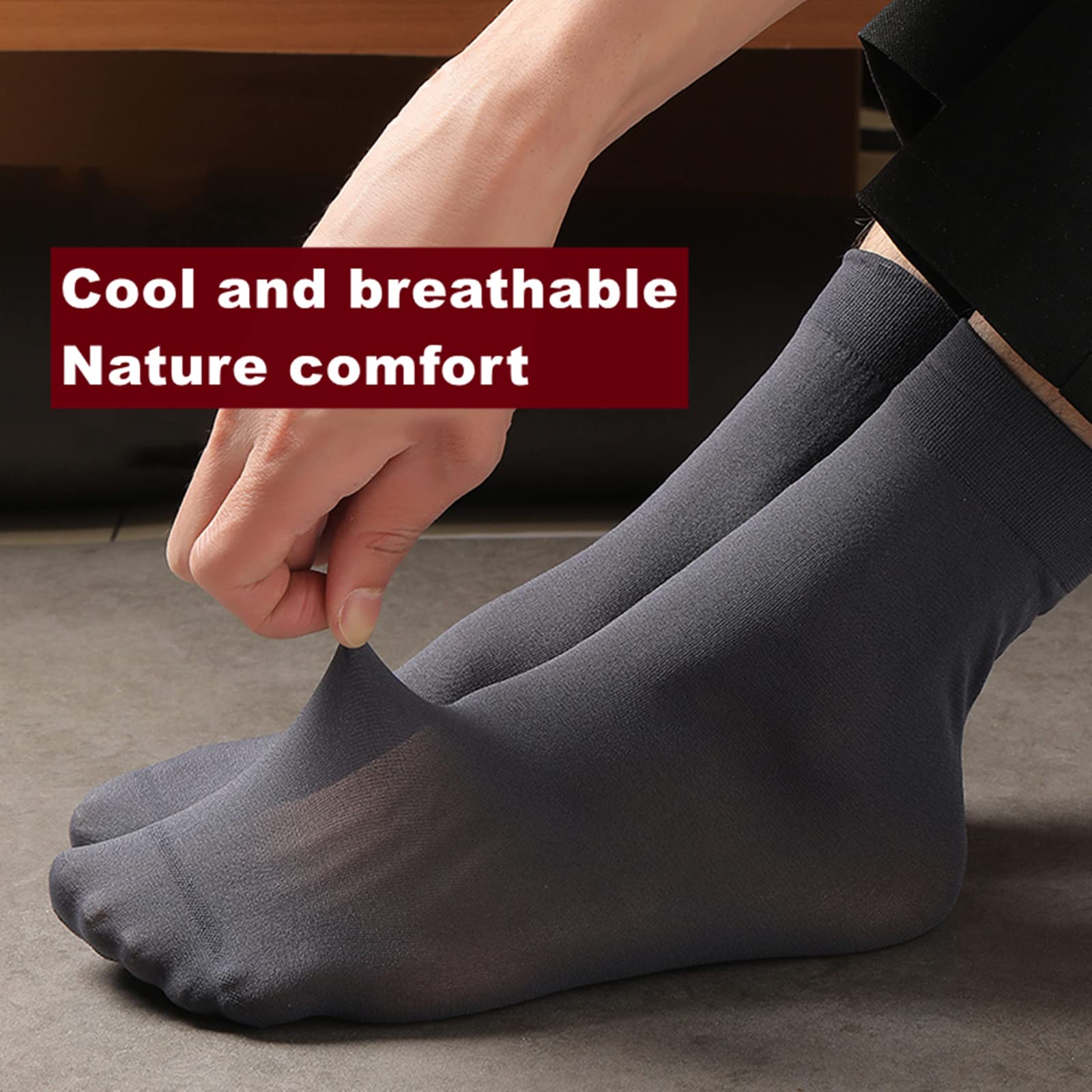 SVLFTecon 20 Pack Unisex Silk Sheer Crew Socks - Ultra Thin, Breathable Dress Socks for Men & Women - Soft Athletic Socks for Work, Running & Daily Wear