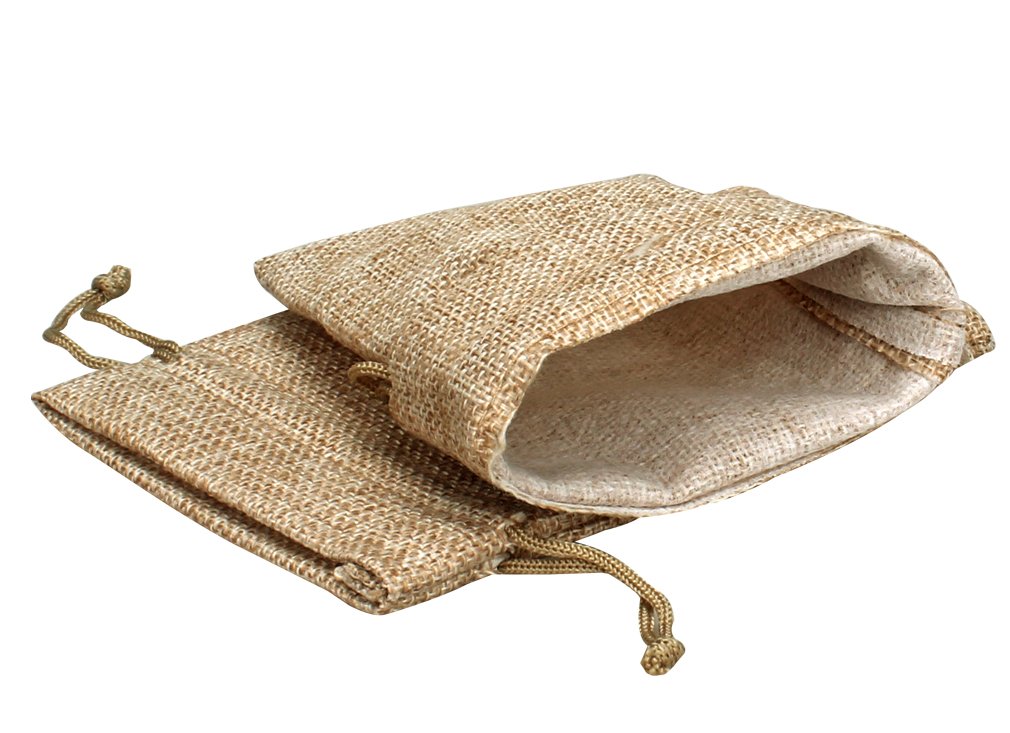24 Pack 3.5x5 Inch Natural Burlap Drawstring Gift Bags - Linen Jewelry Pouches & Jute Sacks for Wedding Favors, Party Gifts, DIY Crafts, Coffee Beans, Valentine's Day & Holiday Presents - Perfect for Handmade Jewelry, Wedding Party Favors & Small Gift Packaging