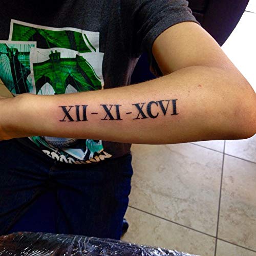 Voorkoms® Roman Numeral Temporary Tattoos for Men & Women - Waterproof Fake Tattoo Stickers - Perfect for Parties, Weddings & Special Events