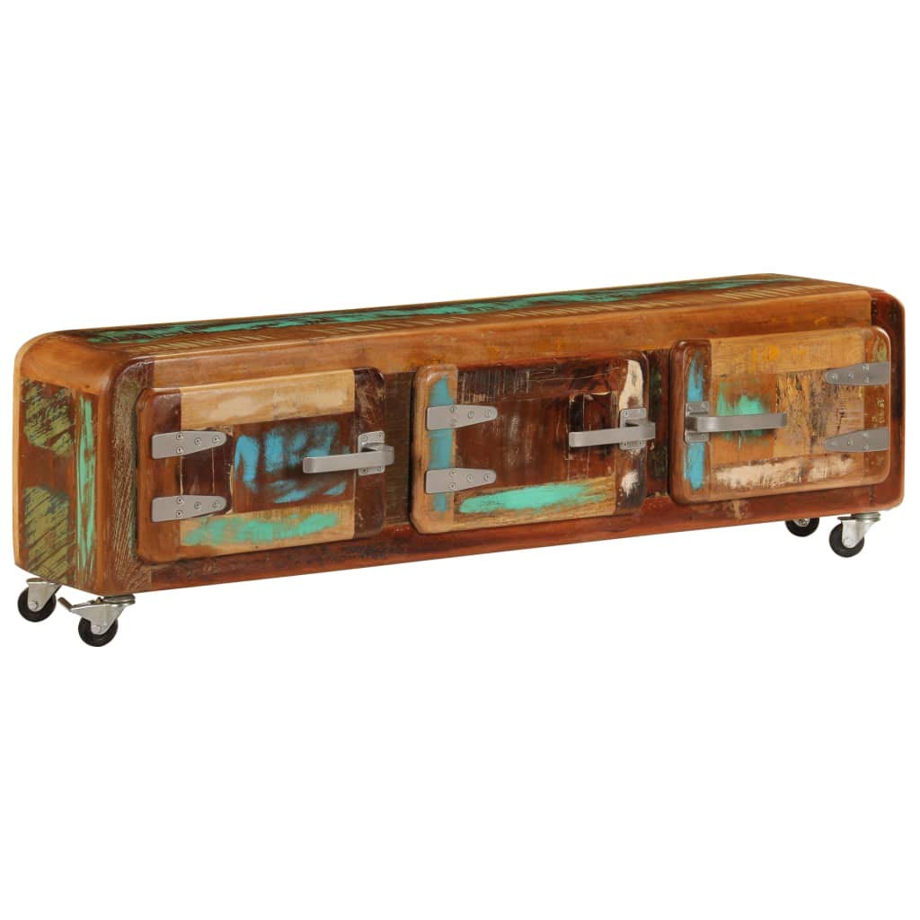 Mid-Century Modern TV Stand with 3 Doors - 47.2 Inch Retro TV Cabinet Console for Living Room - Entertainment Center with Storage for TV, Cable Box & Gaming Systems - Perfect for Vintage Home Decor & Media Organization