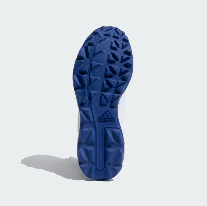 Adidas Cri Rise V2 Cricket Shoes for Men - Cloud White/Semi Lucid Blue/Green Spark - Lightweight Performance Footwear for Cricket Matches & Training