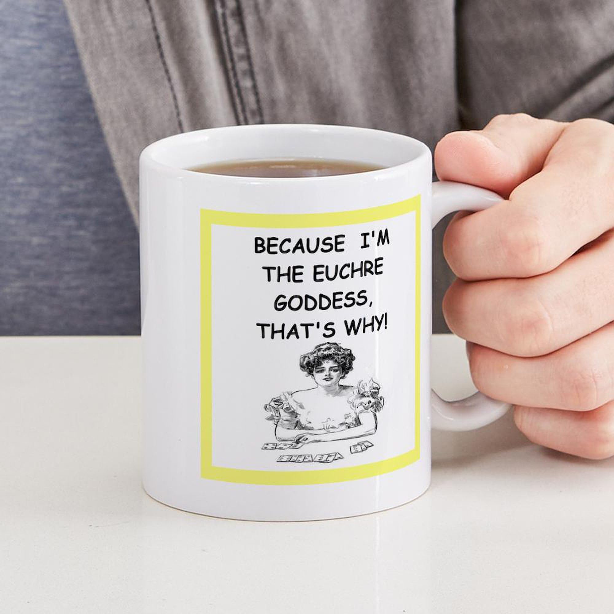 Euchre Themed 11 oz (325 ml) Ceramic Coffee Mug - Perfect for Card Game Lovers, Gift Ideas & Morning Brews - CafePress