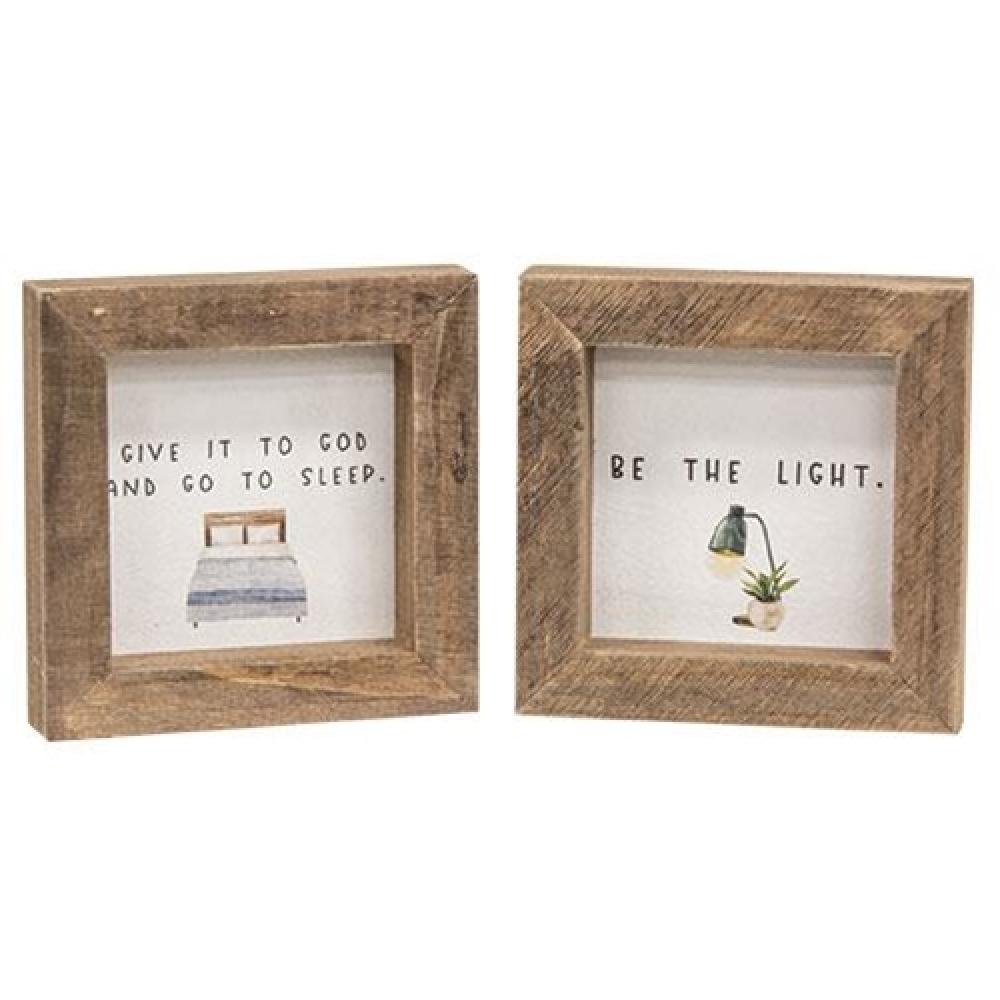 Be the Light Mini Frame 2 Pack - Inspirational Home Decor for Wall & Tabletop - Perfect for Bedroom, Office, or Gift Giving