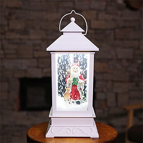 Electric Snow Globe Lantern with Spinning Snowflakes - 18×44 cm Outdoor Christmas Decoration Light for Garden, Lawn & Patio | Glass Shade Street Lamp for Holiday Landscape Lighting & Festive Home Decor