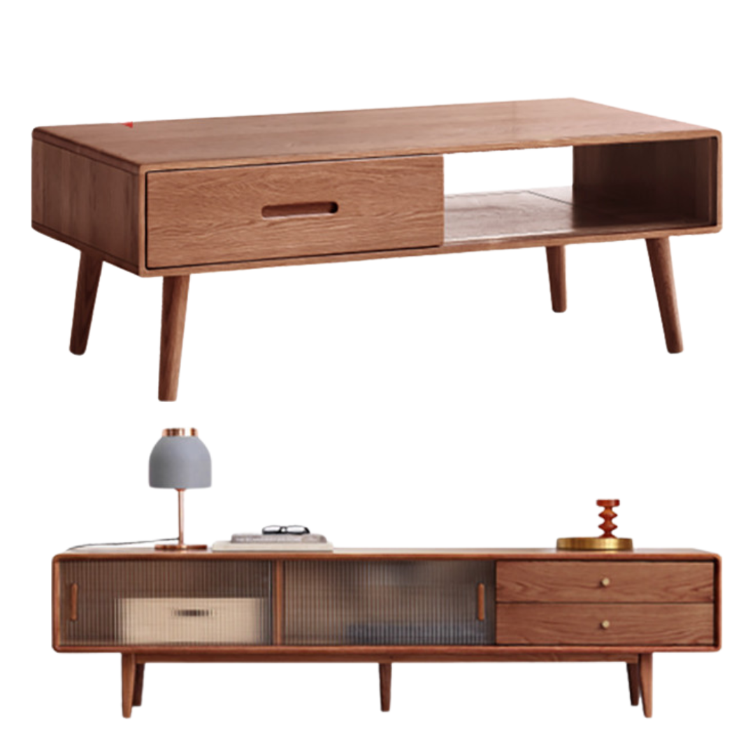 39.3x19.6x16.9 inch/ 100x50x43cm/ Walnut color/ double drawer coffee table + TV stand slate