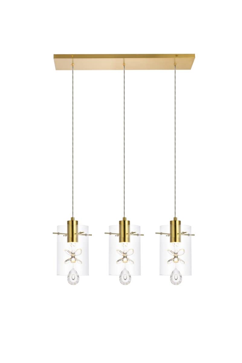 Luxury Hana 3-Light Modern Pendant Lighting Fixture - Chrome Finish for Living Room, Kitchen, Bedroom & Hallway | Perfect for Dining Areas, Entryways and Home Decor