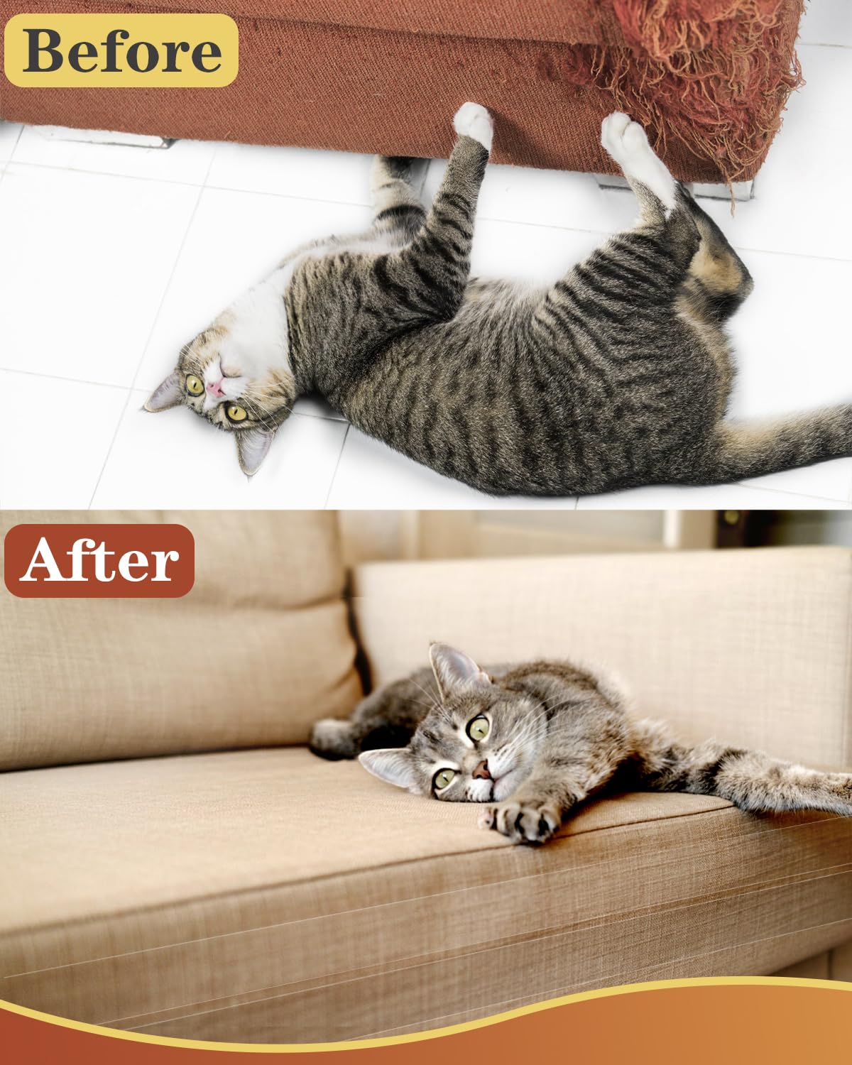 2 Rolls Clear Double-Sided Cat Scratch Tape - 4in×20 Yards Furniture Protector & Scratch Control for Sofa, Walls, Doors | Cat Repellent Tape for Pet Owners