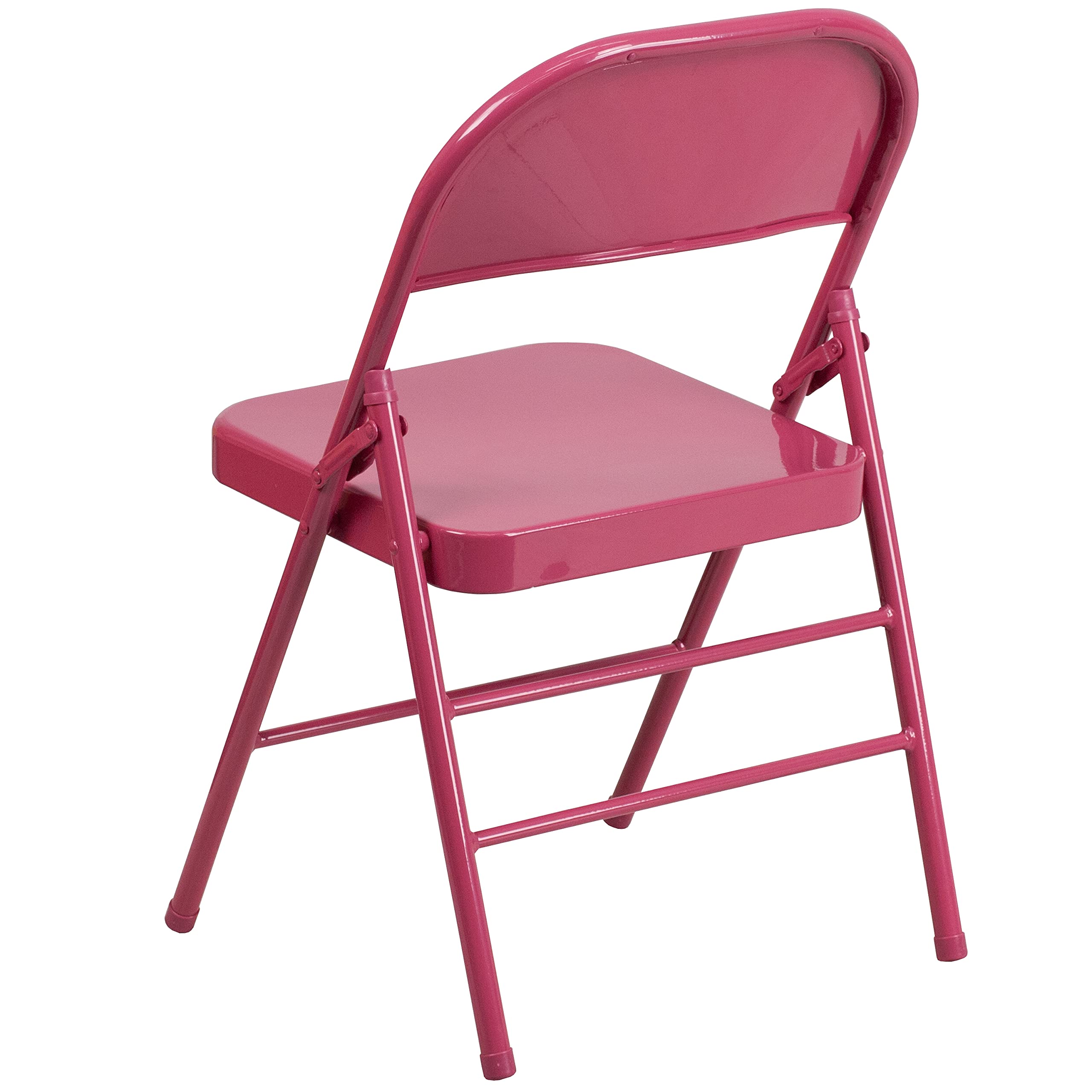 Flash Furniture 4-Pack HERCULES COLORBURST Series Fuchsia Metal Folding Chairs - Triple Braced, Double Hinged for Stability - Perfect for Events, Parties, Weddings & Outdoor Gatherings