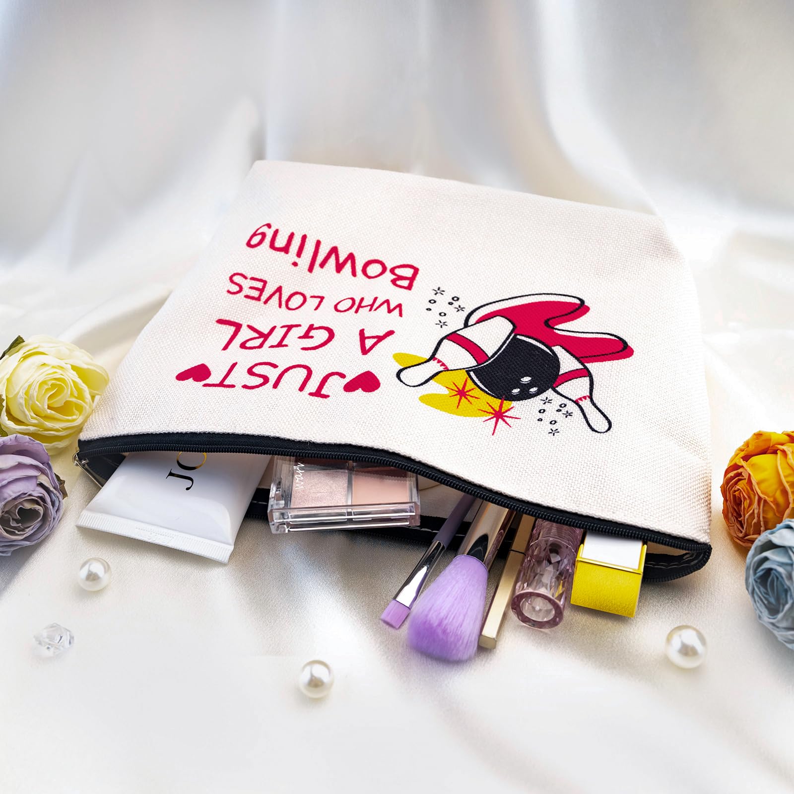 **Bowling Accessories Bag - Durable Bowling Party Favors & Gifts for Women, Girls, Sisters & Friends - Perfect for Birthday, Travel, Makeup & Toiletry Storage**    *(Use Cases: Ideal for bowling parties, birthday gifts, travel essentials, cosmetic storage, and everyday use!)*