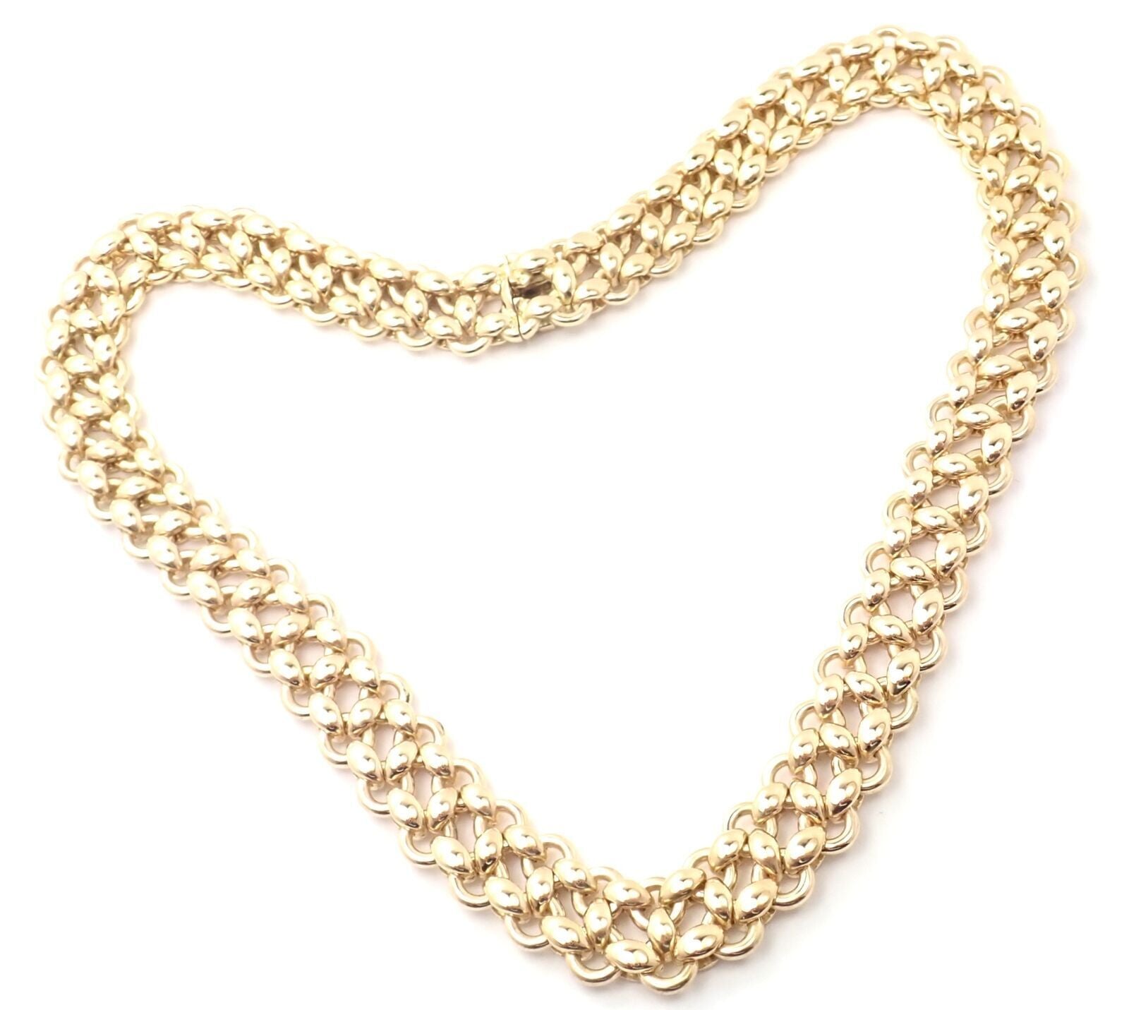 Vintage Authentic Hermes 18k Yellow Gold Link Necklace - Luxury Jewelry for Women, Gift for Her, Perfect for Special Occasions & Evening Events